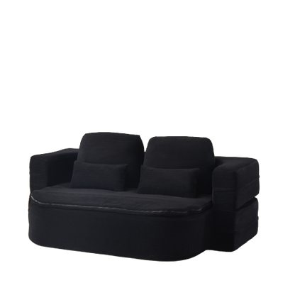 75 inch  Corduroy Convertible Floor Sofa Bed with Built-in Blanket & 4 Pillows