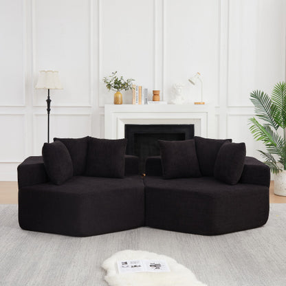 54 inch  Hexagonal Modular Chenille Lounge Chair 2-Pack, Compressed Shipping