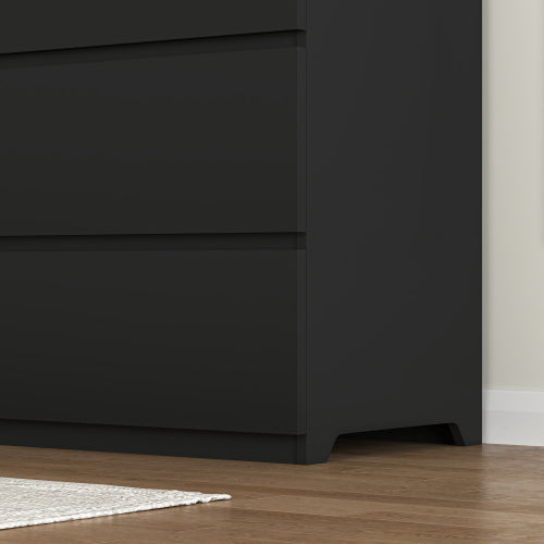 9 Drawer Dresser with No Handle Design, Modern Black Matte Wood Dresser for Bedroom, Storage Chest of Drawers for Living Room, Hallway, Entryway