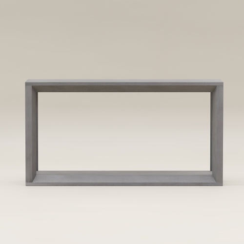 60 inch Rectangular Solid Wood Veneer Console Table, Wide Sofa Table,  Behind Couch Table with Ample Storage for Entryway & Living Room, Distressed Grey