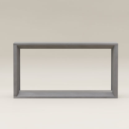 60 inch Rectangular Solid Wood Veneer Console Table, Wide Sofa Table,  Behind Couch Table with Ample Storage for Entryway & Living Room, Distressed Grey