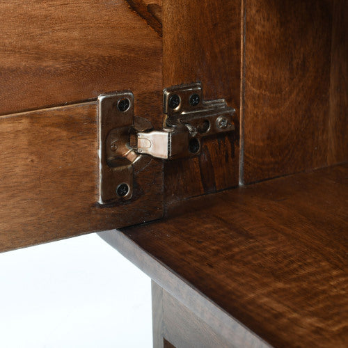 Wood Nightstand with 1 drawer,Walnut Finish