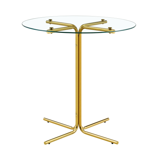 2-person glass bar table combination, 3-piece modern kitchen bar table set including 2 cotton and linen soft cushioned bar chairs, suitable for glass bar table combination in kitchen and dining rooms