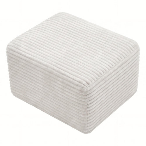 37.5 inch Corduroy Square Upholstered Ottoman, Vacuum Compressed Soft Padded Pet-Friendly Foot Stool for Living Room Bedroom
