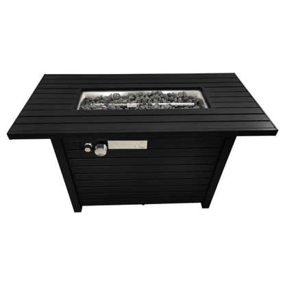 25" H x 42" W Steel Outdoor Fire Pit Table with Lid