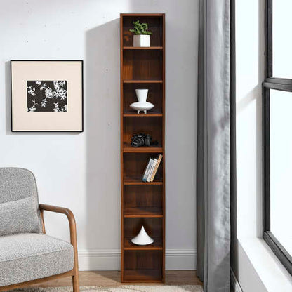 70.9 Inch 8-Tier Detachable Adjustable Slim Media Storage Tower Home Narrow Bookcase