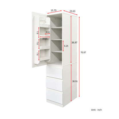 Kitchen Pantry Storage Cabinet with Doors, Shelves and Drawers