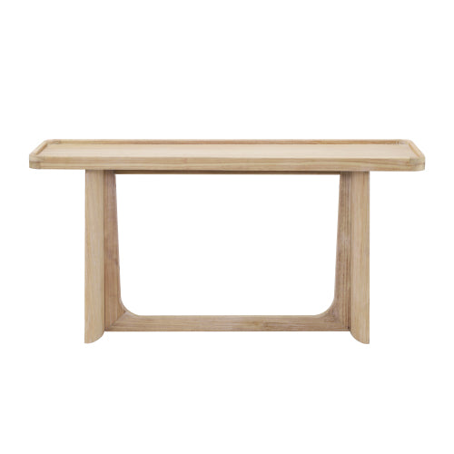 Farmhouse Console Table with Tray Top Design, Solid Wood Frame for Entryway, Living Room or Sofa Back, Natural