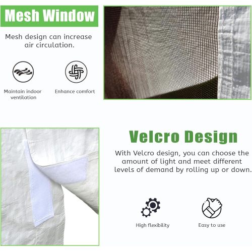 12'x14' Gazebo Cover for Hardtop Gazebos, Outdoor Universal Winter Gazebo Cover with Sidewalls and Mesh Windows, All Season Waterproof Enclosed Gazebo Cover, White