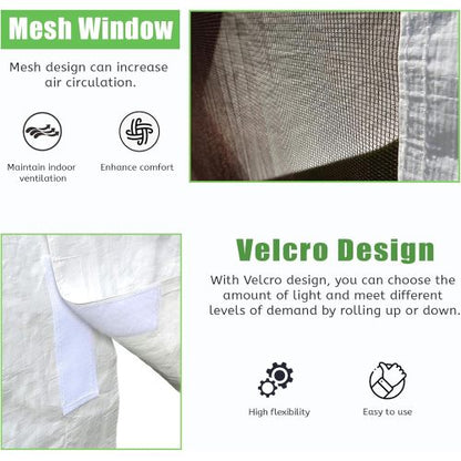 12'x20' Gazebo Cover for Hardtop Gazebos, Outdoor Universal Winter Gazebo Cover with Sidewalls and Mesh Windows, All Season Waterproof Enclosed Gazebo Cover, White