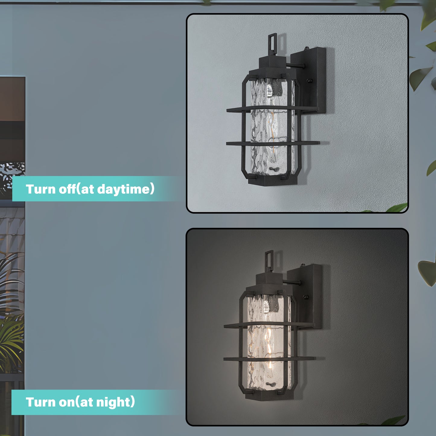 Outdoor Wall Light 1-Light 14.17-in H Matte Black Dusk to Dawn Led, Outdoor Wall Light