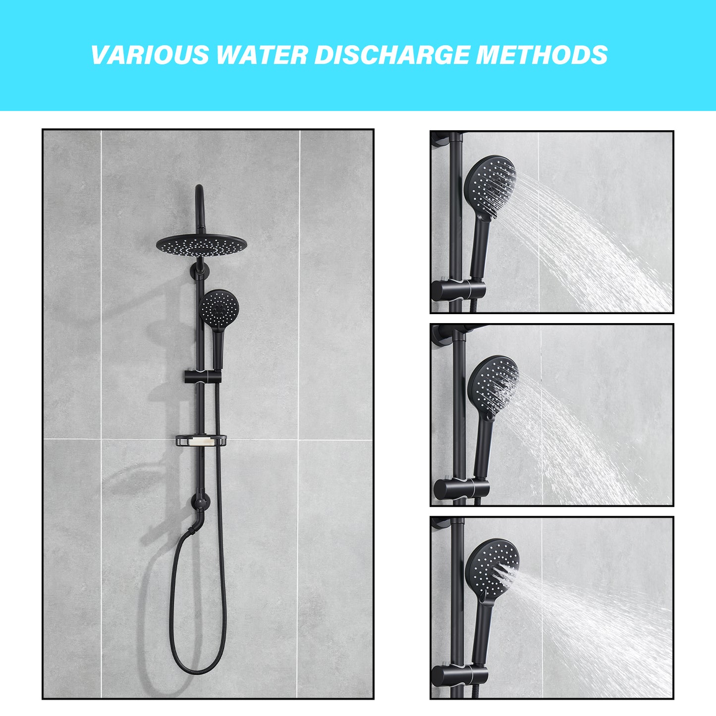 Wall Bar Shower Kit 1-Spray 7.85 in. Round Rain Shower Head with Hand Shower in Oil-Rubbed Bronze