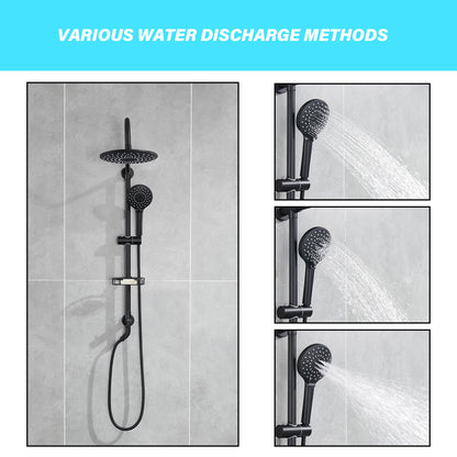 Wall Bar Shower Kit 1-Spray 7.85 in. Round Rain Shower Head with Hand Shower in Oil-Rubbed Bronze