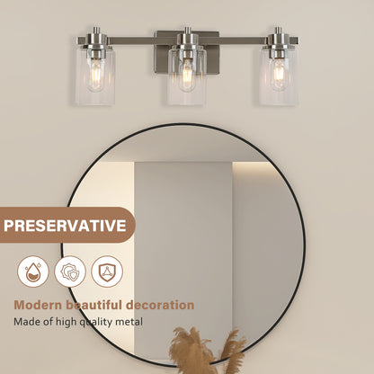 23-in 3-Light Brushed Nickel Led, Modern/Contemporary Vanity Light