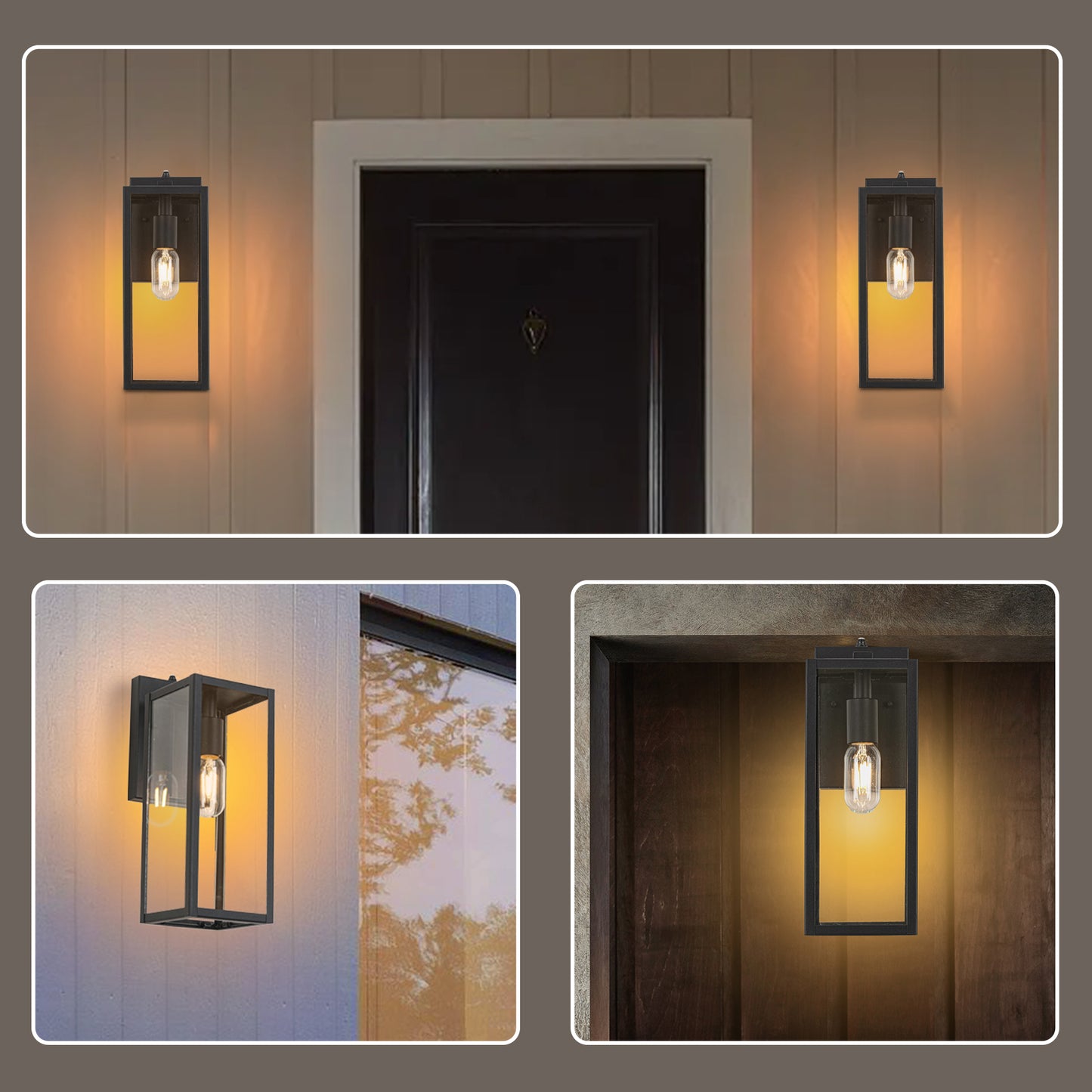 Dusk to Dawn Sensor Outdoor Wall Lantern Wall Sconce, Waterproof Outdoor Wall Lamps, Outdoor Wall Light, Matte Black