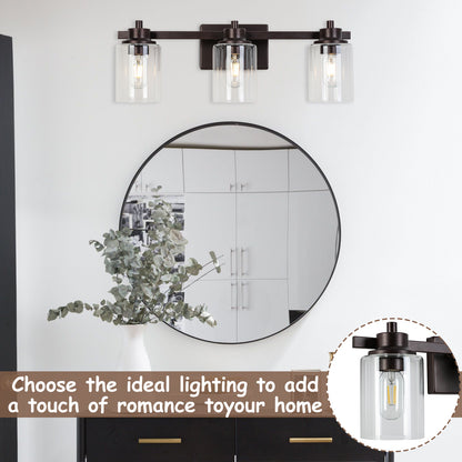 Vanity light 23-in 3-Light Oil-Rubbed Bronze Industrial Vanity Light