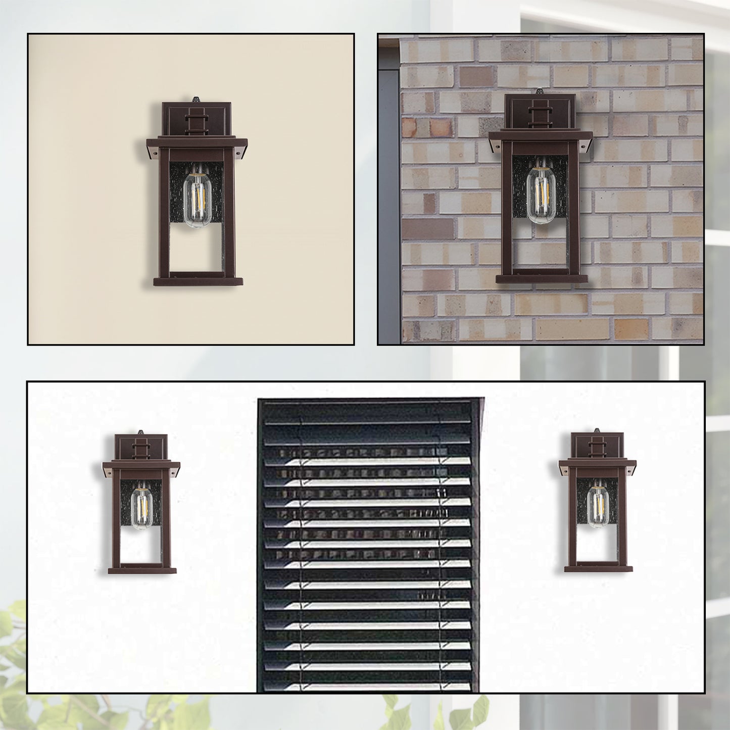Oil Rubbed Bronze Lantern Hardwired Sconce Sensor Outdoor Sconce, Waterproof Outdoor Sconce,No Bulbs Included