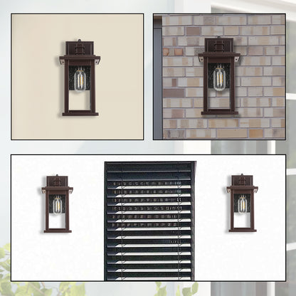 Oil Rubbed Bronze Lantern Hardwired Sconce Sensor Outdoor Sconce, Waterproof Outdoor Sconce,No Bulbs Included