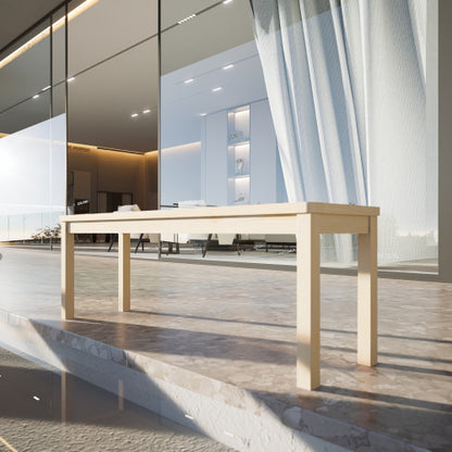 52.1" Outdoor Solid Wood Knot-Free Pine Backless Dining Swimming Pool Beach Bench with Slatted Seat – Modern Bench, Perfect for Patio, Backyard, Entryway, Hallway, Living Room, Bedroom, Front Door