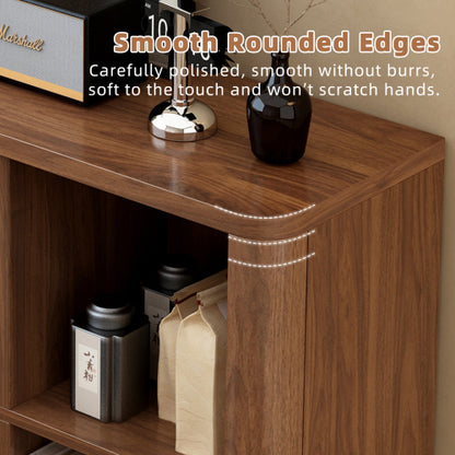 40 Inch Wide 6-Cube Curved Edge Low Horizontal Farmhouse Bookcase