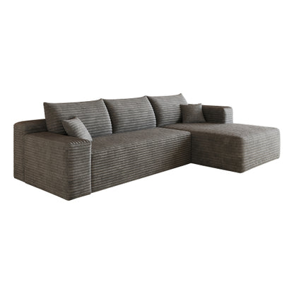 103 inch  Dark Grey L-Shape Cloud Deep-Seat Corner Sectional Sofa, No Assembly