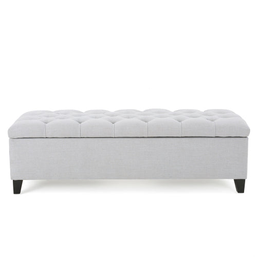 51 Inch Contemporary Tufted Storage Ottoman Bench, Diamond Stitch Upholstered Footrest with Soft Close Pressure Hinges