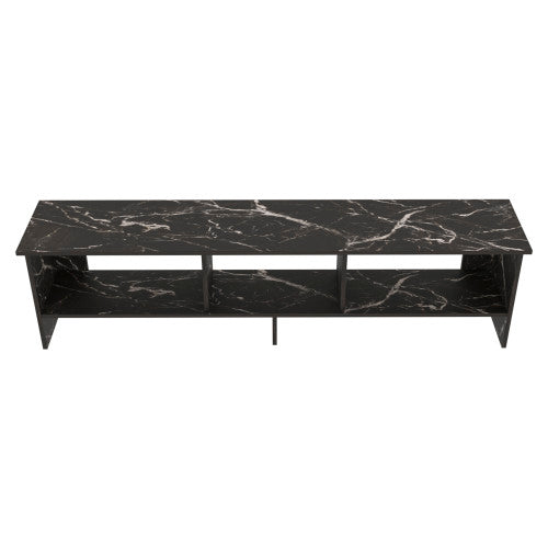 Modern Minimalist Open Shelf TV Stand Scratch Resistant Melamine Media Console for Living Room