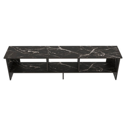 Modern Minimalist Open Shelf TV Stand Scratch Resistant Melamine Media Console for Living Room