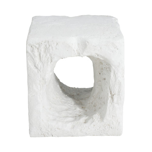 Lyra Outdoor Patio Karst Cave Inspired MGO Side Table, White