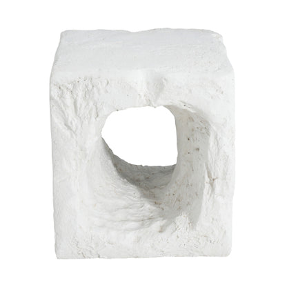 Lyra Outdoor Patio Karst Cave Inspired MGO Side Table, White