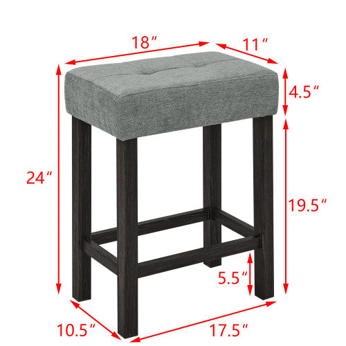 59 Inch Bar Table, Dining Table, Sofa Table with Power Outlet, 3 Upholstered Stools, 4 Piece Bar Table and Chair Set for Living Room, Dining Room, Kitchen