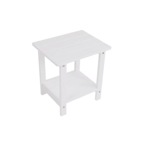 A wooden-textured imitation wood side table, simple yet with a rich texture. It comes with a small tabletop and is suitable for outdoor picnics. white