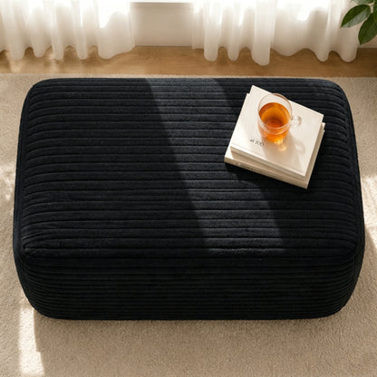 Plush Ottoman Black Modular Sofa Accent Ottoman for Living Room