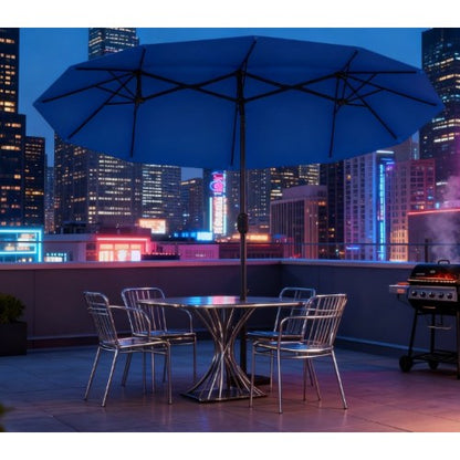 Outdoor Umbrella,Double-sided Patio Umbrella,with Push Button Tilt and Crank,3 Air Vents and 12 Ribs