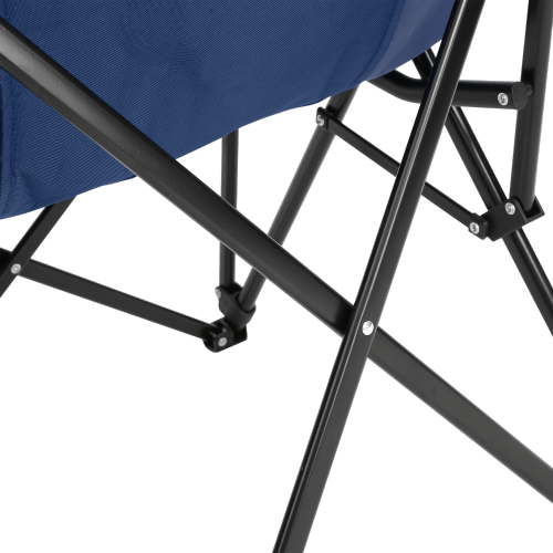 High Back Heavy Duty Lawn Chair Support 250LBS, Portable Collapsible Chair with Cup Holder -Navy blue
