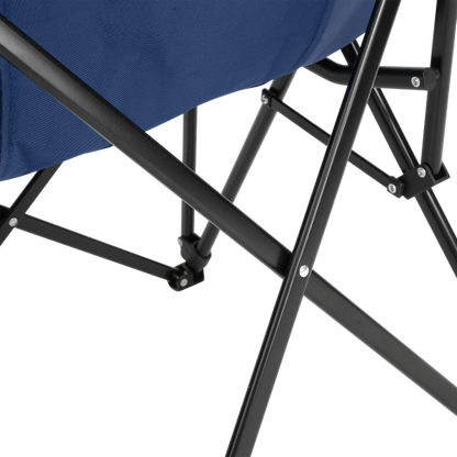 High Back Heavy Duty Lawn Chair Support 250LBS, Portable Collapsible Chair with Cup Holder -Navy blue