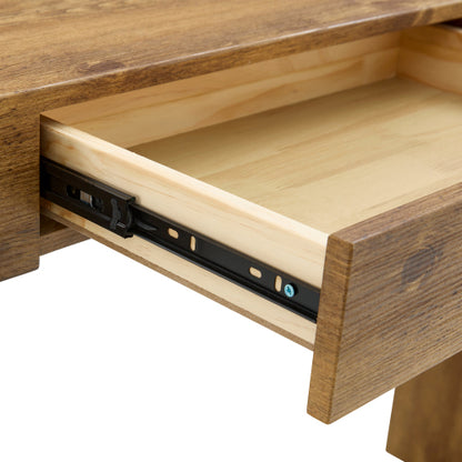 Elegant Natural Wood Grain Bar Table-50 Inches Long, a Practical Choice for Modern Homes.Wood Grain Texture Sticker,Equipped With Two Drawers.Serving As A Bar Table Or A Desk.