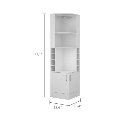Seattle Bar Cabinet, Eight Bottle Cubbies, Two Large Open Shelves
