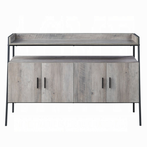 Grey Oak & Black 52 Inch Industrial TV Stand with 4 Doors for 50 Inch TV