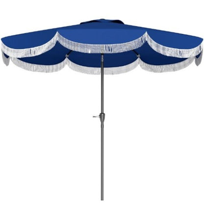 Outdoor Umbrella with Crank,Patio Umbrella,8 Ribs,Push Button Tilt
