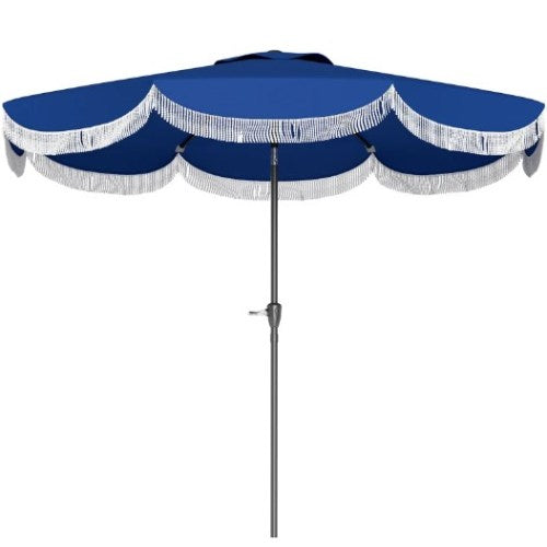Outdoor Umbrella with Crank,Patio Umbrella,8 Ribs,Push Button Tilt