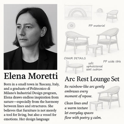 Holiday - Modern 2-Piece Accent Chair Set with Coffee Table – Warm Grey PP & Steel Frame Sofa Set, Soft Cushioned Seating for Living Room, Lounge, Balcony (2 Chairs + 1 Table)