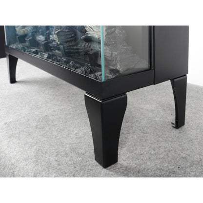 24 inch three sided glass electric fireplace with feet