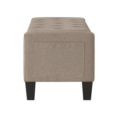 Ottoman with Storage, Storage Ottoman Bench with Safety Hinge 350 lbs Weight, Upholstered Entryway Bench with Seating for Bedroom, Living Room - LINEN
