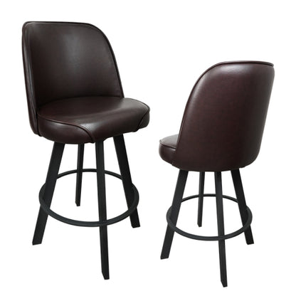 2 PACK Commercial Uphostered Swivel Bucket Seat Bar Stool with Metal Frame Restaurant and Cafe Bar Seating--assembly required