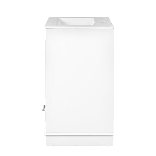24'' Bathroom Vanity with Ceramic Sink Combo, Modern Freestanding Storage Cabinet with Silver Handles, Soft Closing Doors