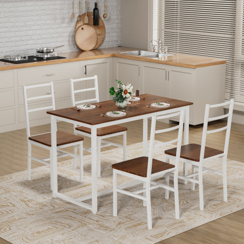5-Piece Dining Table Set with 4 Chairs, Space Saving Kitchen Set