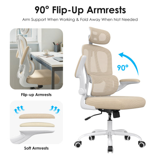 Ergonomic Office Chair, Desk Chair with Headrest and Lumbar Support, High Back Swivel Home Office Chair with Headrest for Home Office Bedroom, Gifts