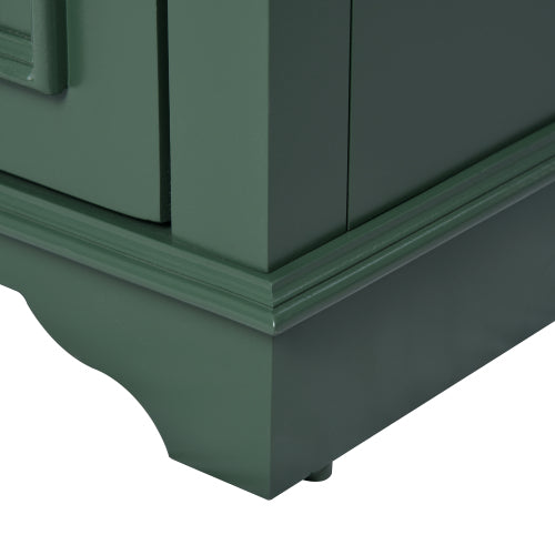 24'' Bathroom Vanity with Ceramic Sink Combo, Modern Freestanding Storage Cabinet with Silver Handles, Soft Closing Doors