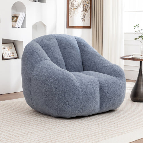 Tufted Faux-Fur Memory-Foam Bean Bag Chair for Dorm, Apartment & Living Room